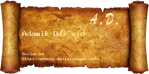 Adamik Dávid névjegykártya