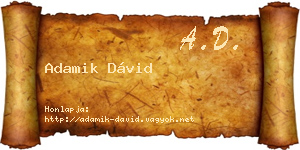 Adamik Dávid névjegykártya